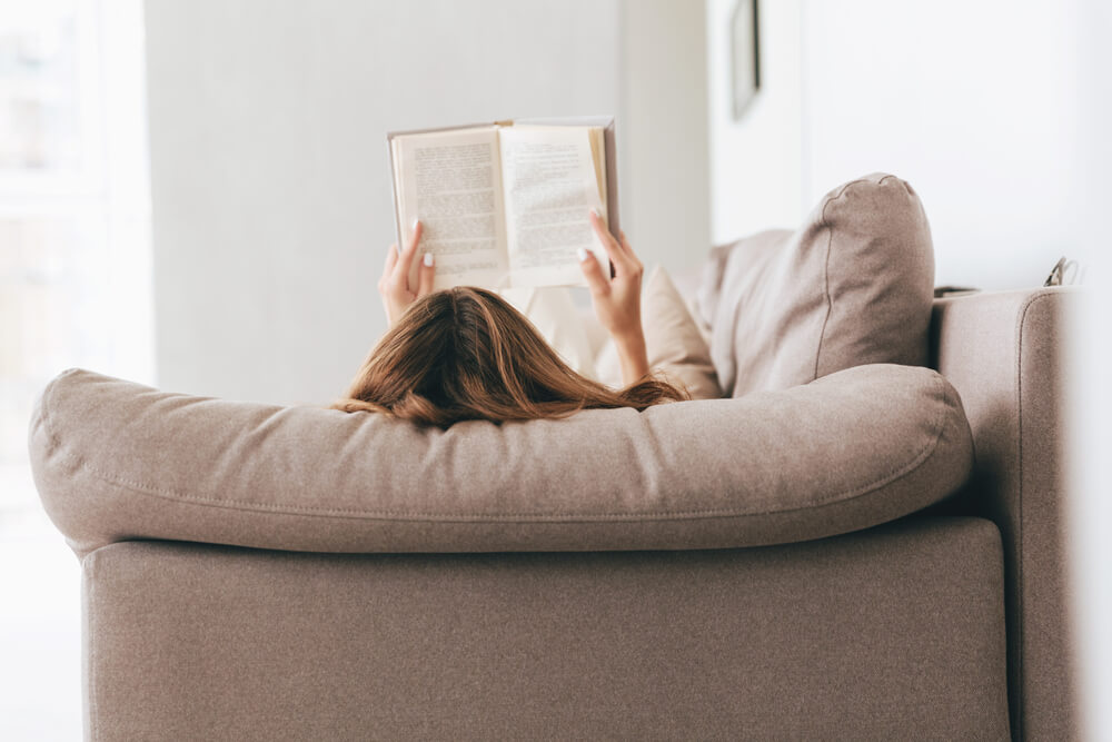 Woman reading book