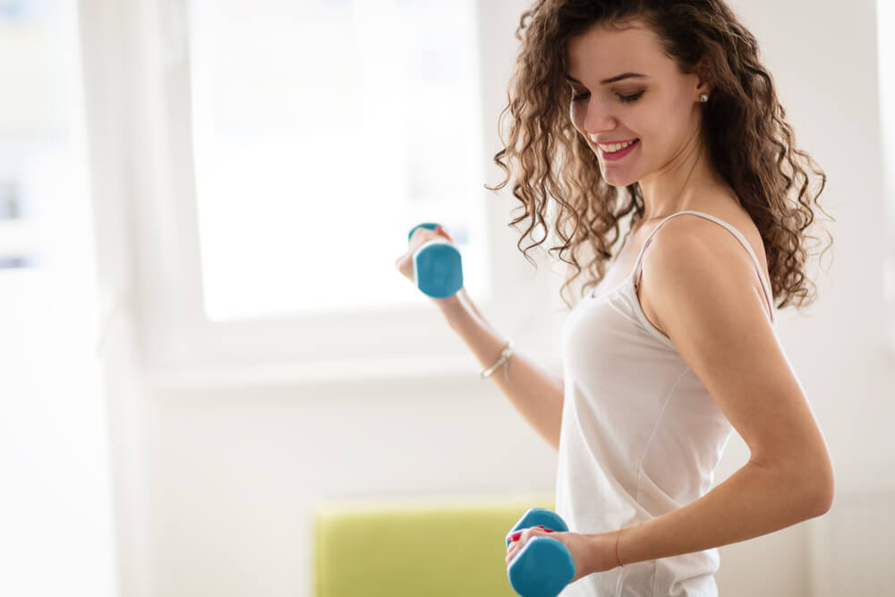Woman exercising for circulation boost