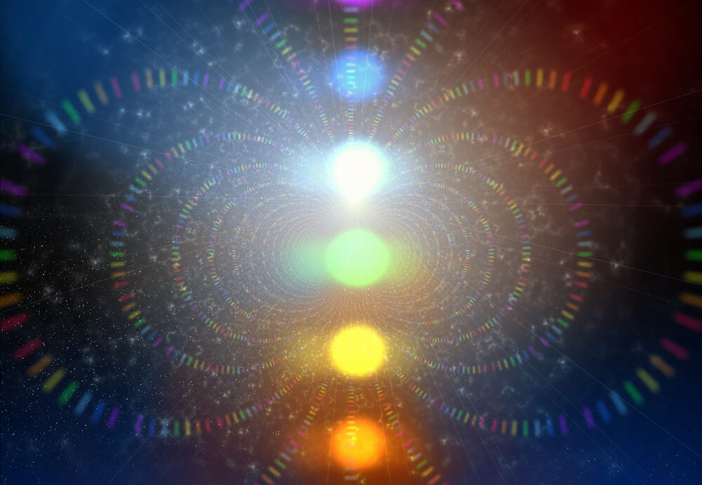 A series of colors used in color therapy