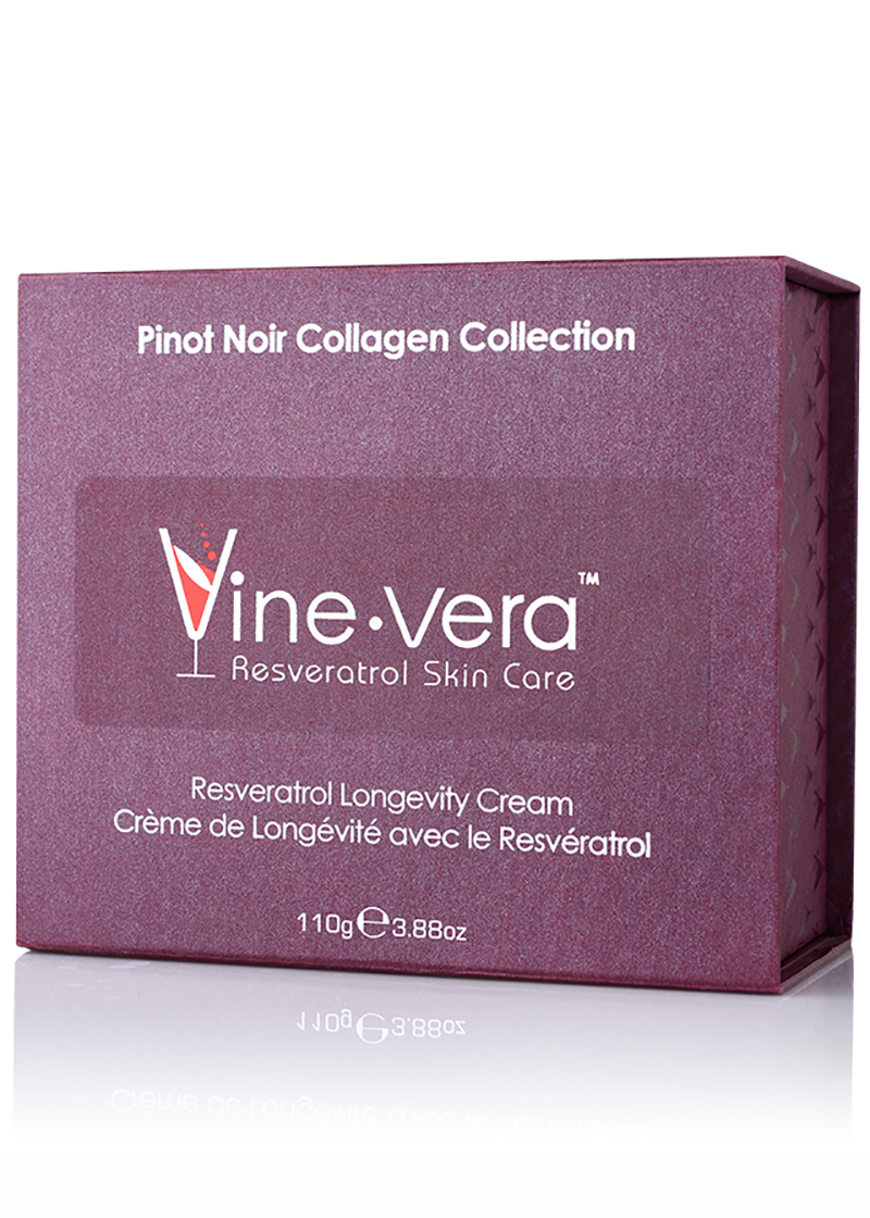 Resveratrol Pinot Noir Longevity Cream in its case