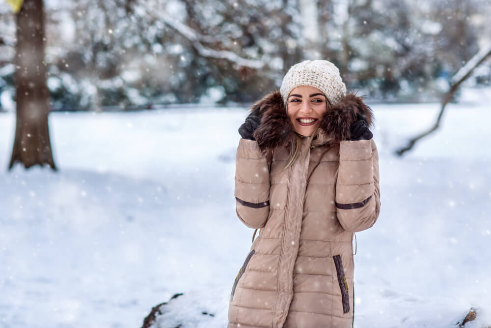 Woman in snow