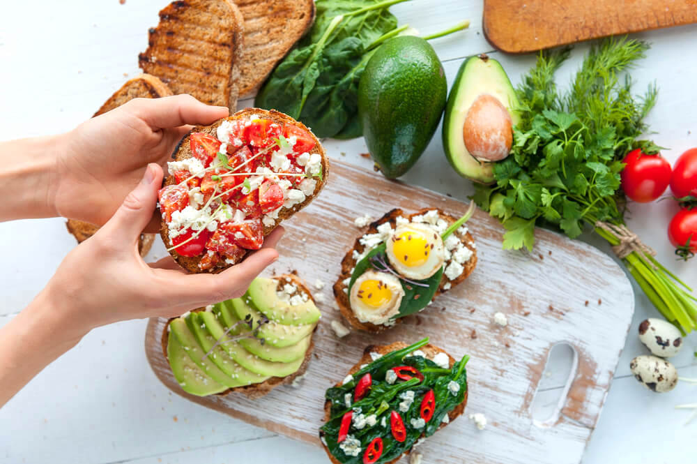 Assorted healthy foods on a table