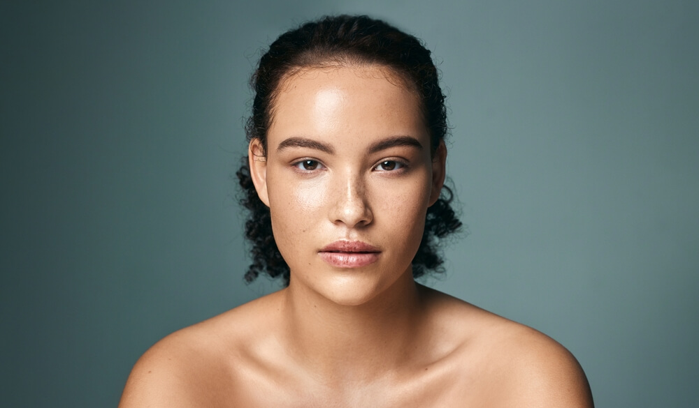 woman glass skin