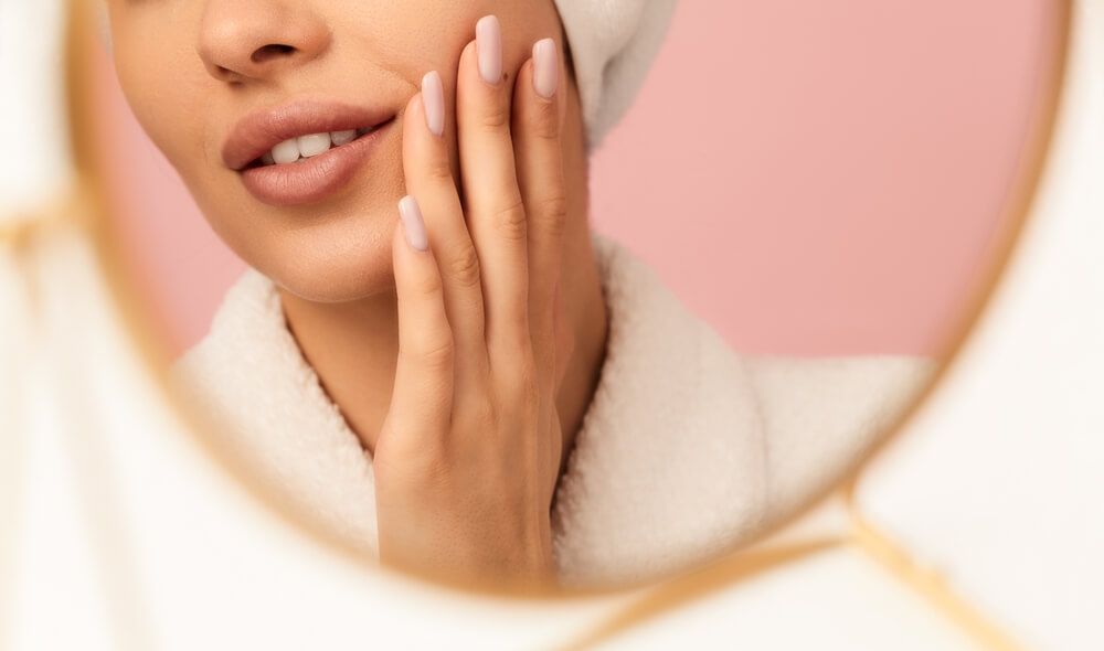 close up woman's face