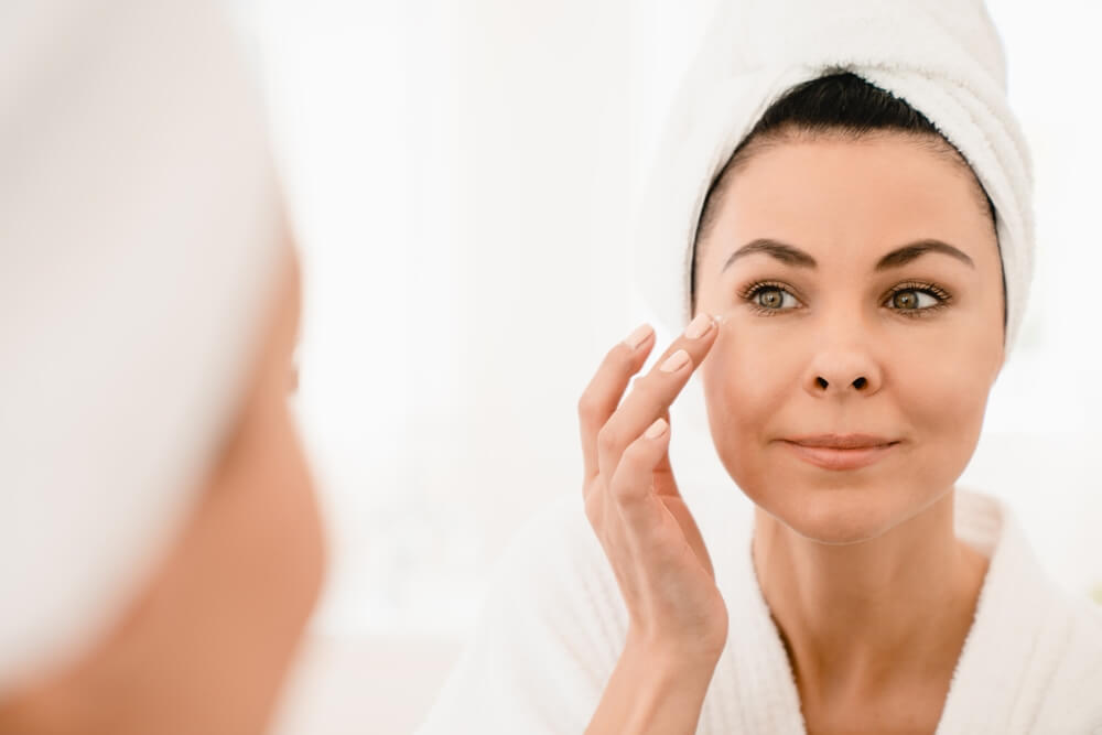 woman applying product